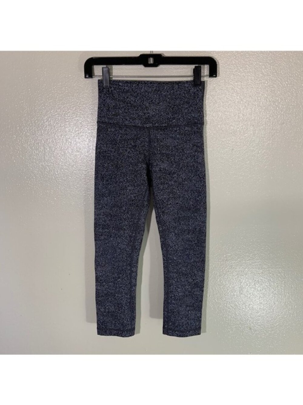 Lululemon Wunder Under Crop HR Fullux Ice Breaker Black Blue Size 4